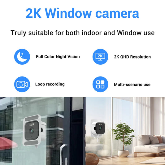 5MP 2K Window Camera 5GHz WiFi Indoor Cameras For Home Security Color Night Vision Motion Detection 24/7 Recording Quick Install