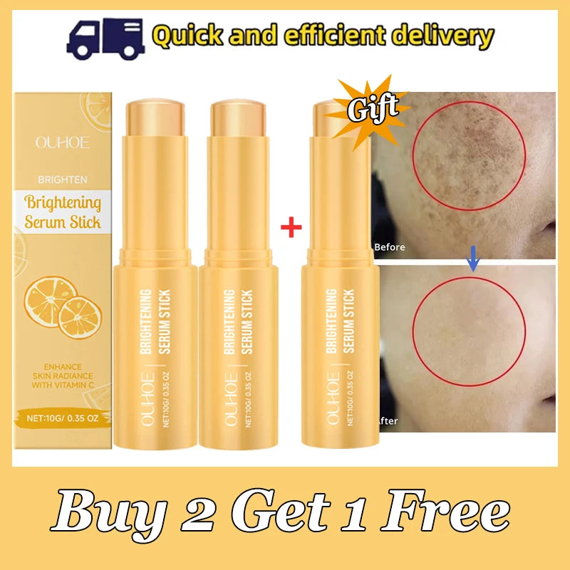 Vitamin C Whitening Freckles Serum Stick Remove Melasma Dark Spots Corrector Lighten Melanin Acne Anti-Aging Brighten Skin Care