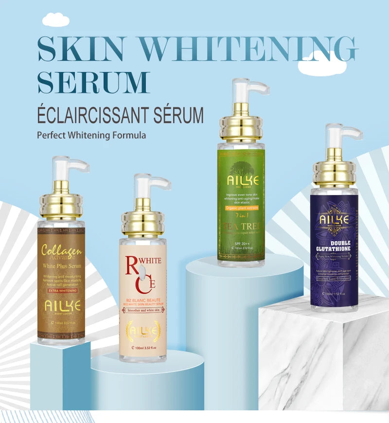 AILKE Dark Spot & Wrinkle Correcting Serum | Collagen + Glutathione Brightening Face & Body