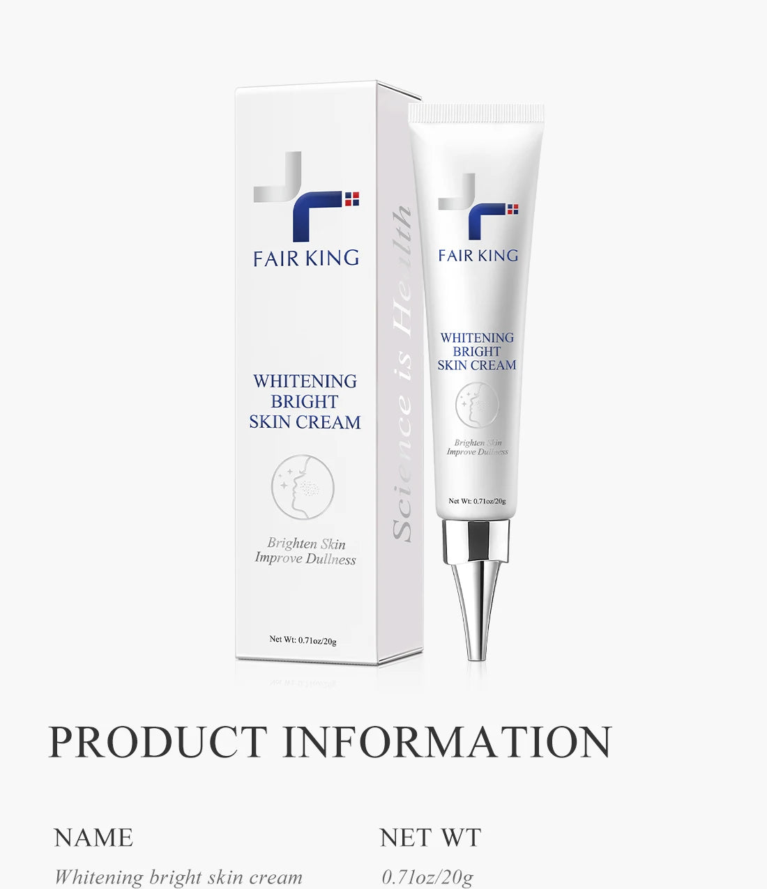 Fair King Brighten Lighten Spots Cream | Dark Spot Remover - 3% Arbutin + Nicotinamide - Fade Age Spots