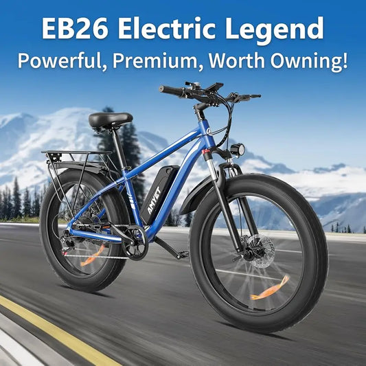 1500W Electric Mountain Bike EB26 | Fat Tire E-Bike 26" 48V 50-Mile Range - USA LOCATION