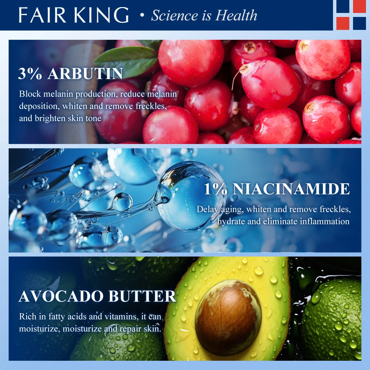 Fair King Brighten Lighten Spots Cream | Dark Spot Remover - 3% Arbutin + Nicotinamide - Fade Age Spots