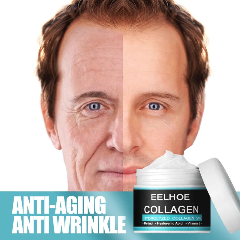 Anti-Aging Face Cream für Männer 50ml - Collagen & Hyaluronsäure | Falten-Reducer Day & Night Creme