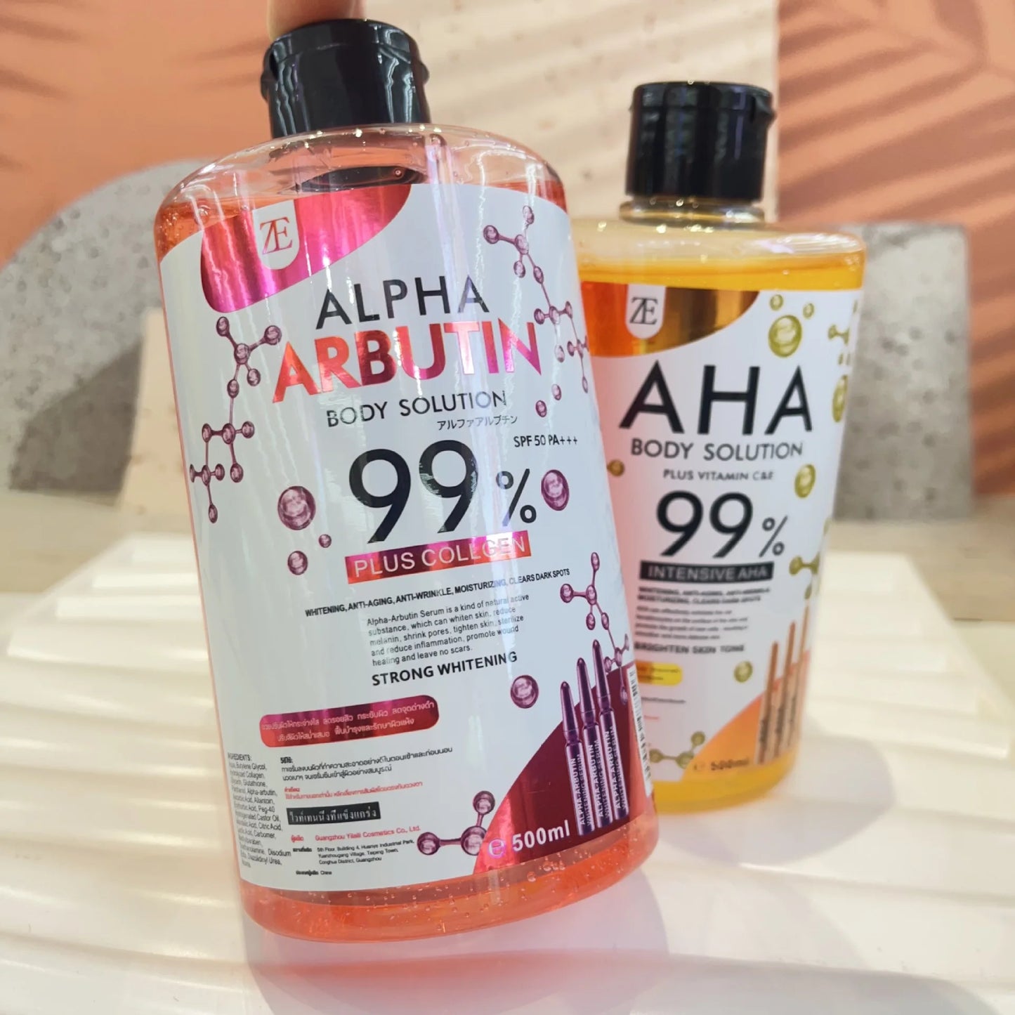 500ml AHA Body and Face Serum Water Moisturizing and Smoothing Facial Skin Arbutin Body Essence Water