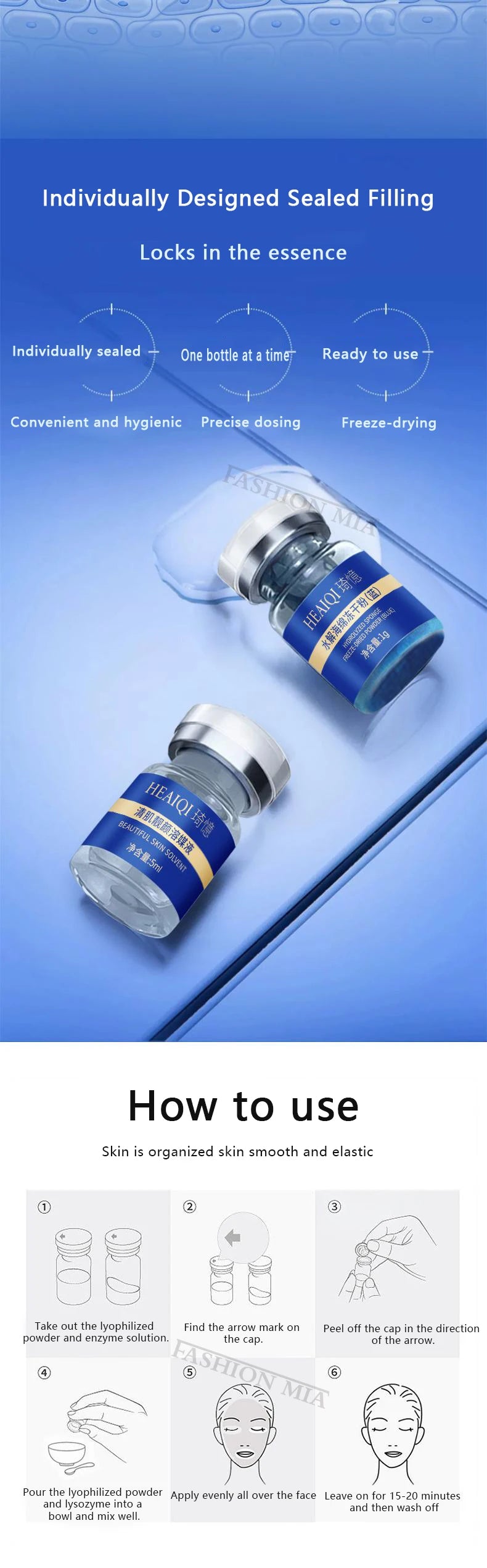 Sponge Crystallite Treatment Blue Copper Peptide Collagen Regeneration Natural Biological Extract Sponge Spicules Cell Renew