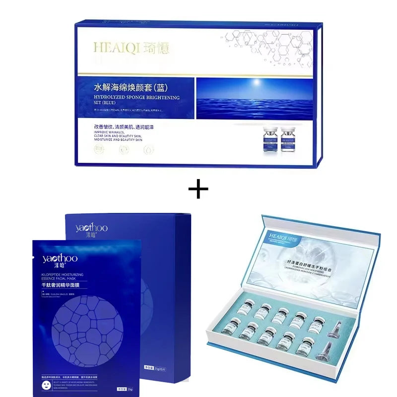 Sponge Crystallite Treatment Blue Copper Peptide Collagen Regeneration Natural Biological Extract Sponge Spicules Cell Renew