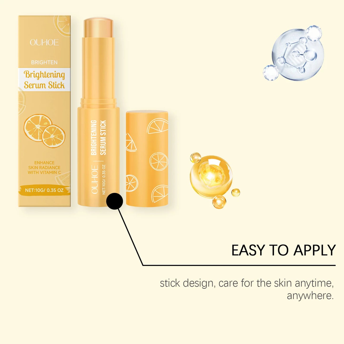 Vitamin C Whitening Freckles Serum Stick Remove Melasma Dark Spots Corrector Lighten Melanin Acne Anti-Aging Brighten Skin Care