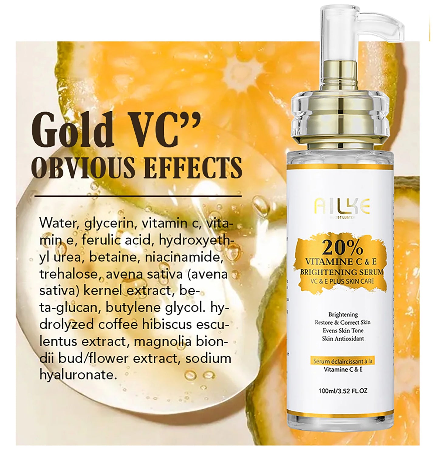 AILKE Vitamin C Body Glow Set | Brightening Cream, Hyaluronic Acid & Organic Soap for Smooth, Even, Glowing Skin