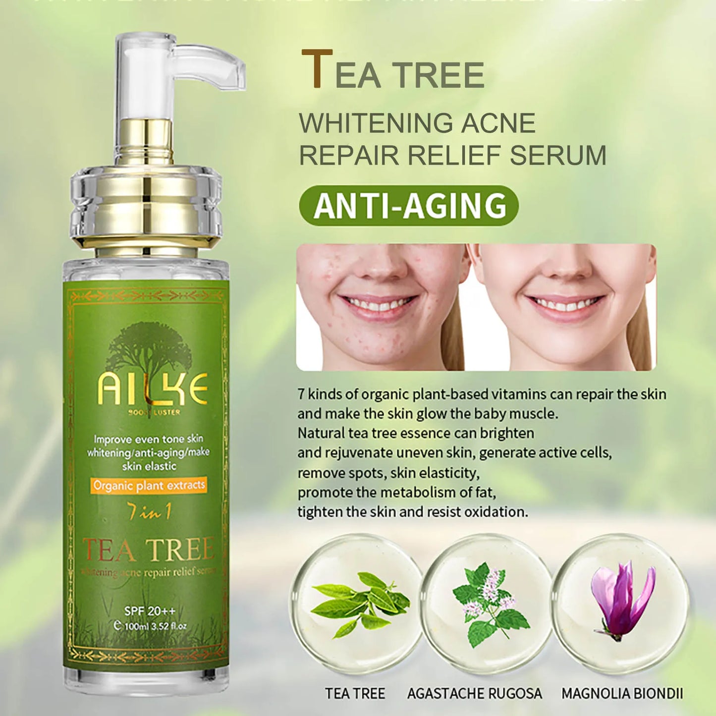 AILKE Dark Spot & Wrinkle Correcting Serum | Collagen + Glutathione Brightening Face & Body