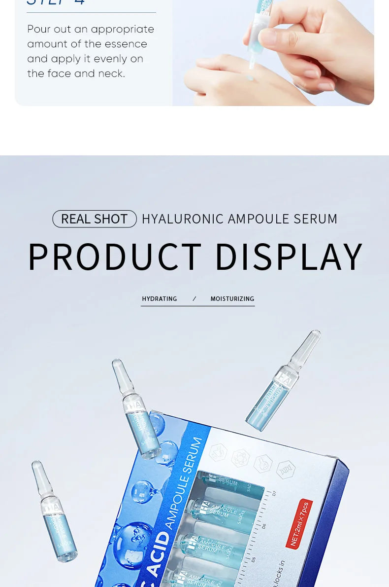 7er Hyaluronsäure Essence Set - Anti-Falten Serum mit Niacinamide & Oligopeptiden | Intensiv Feuchtigkeits-Ampoule