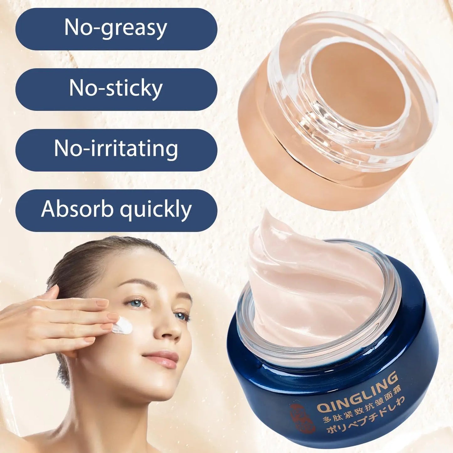 Japanese Collagen Face Cream Lifting Firming Cream Moisturizing, Illuminating,Reduces Wrinkles & Fine Lines Brighten Skin
