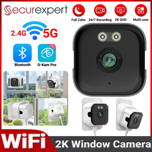 5MP 2K Window Camera 5GHz WiFi Indoor Cameras For Home Security Color Night Vision Motion Detection 24/7 Recording Quick Install