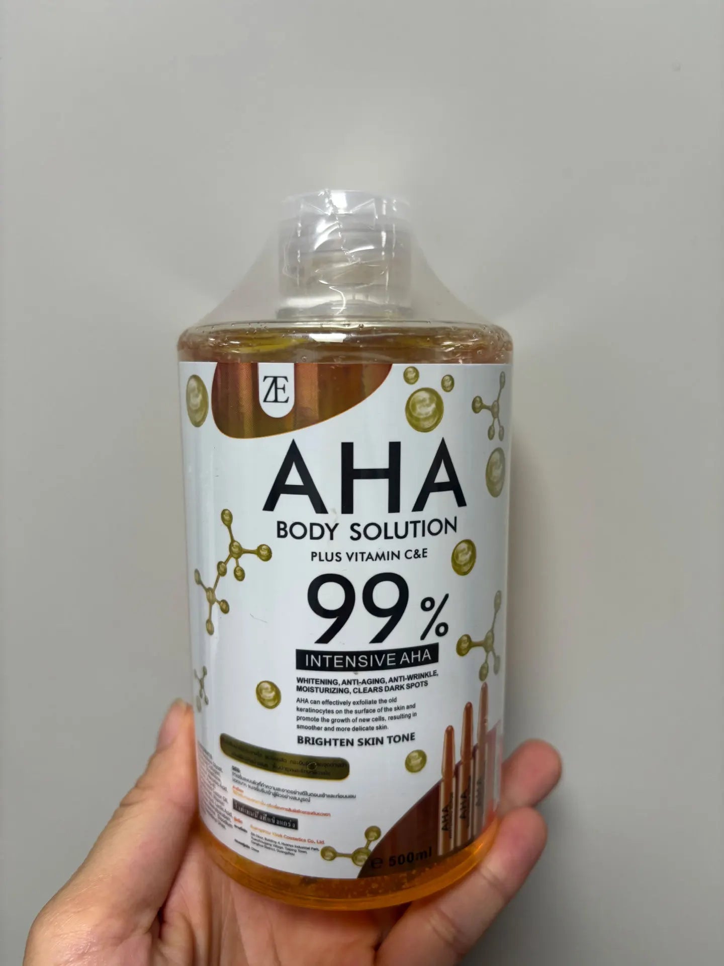 500ml AHA Body and Face Serum Water Moisturizing and Smoothing Facial Skin Arbutin Body Essence Water