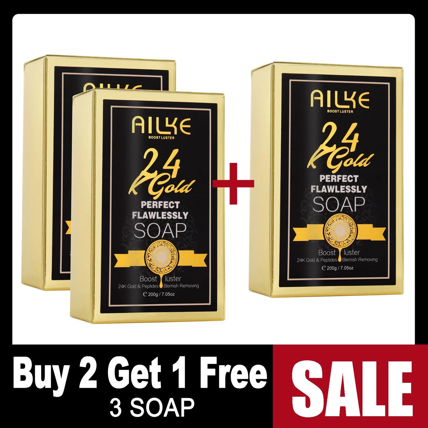 AILKE 24K Gold Perfect Flawless Body Glow Set | Whitening Body Lotion, Oil & Serum for Dark Spots, Wrinkles & Deep Hydration