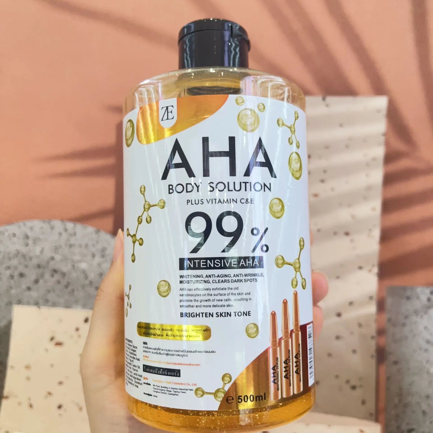 500ml AHA Body and Face Serum Water Moisturizing and Smoothing Facial Skin Arbutin Body Essence Water
