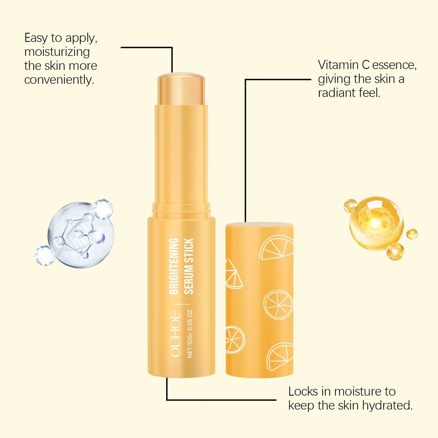 Vitamin C Whitening Freckles Serum Stick Remove Melasma Dark Spots Corrector Lighten Melanin Acne Anti-Aging Brighten Skin Care