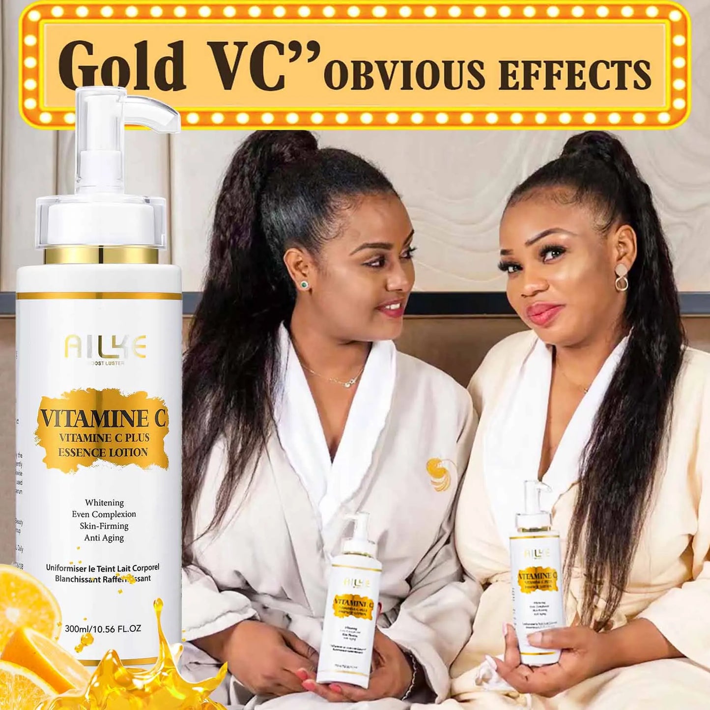 AILKE Vitamin C Body Glow Set | Brightening Cream, Hyaluronic Acid & Organic Soap for Smooth, Even, Glowing Skin