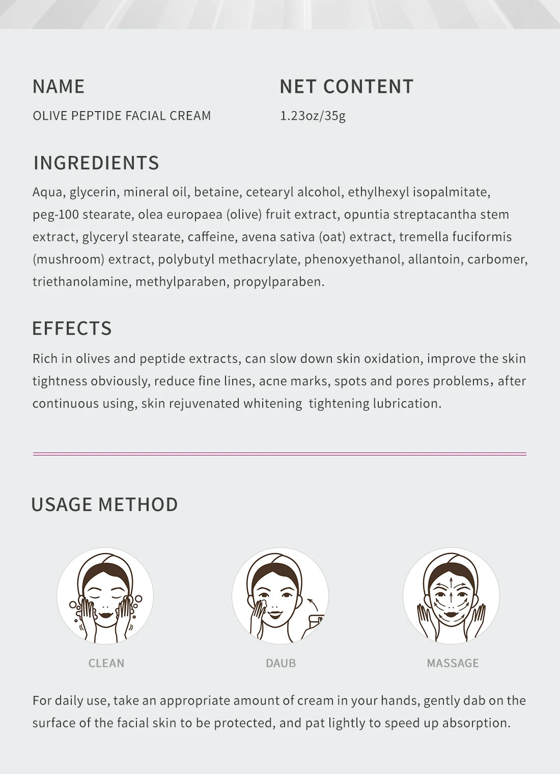 Anti-Wrinkle Cream 35g - Collagen & Olive Essence | Falten-Reducer & Whitening Rejuvenations-Creme