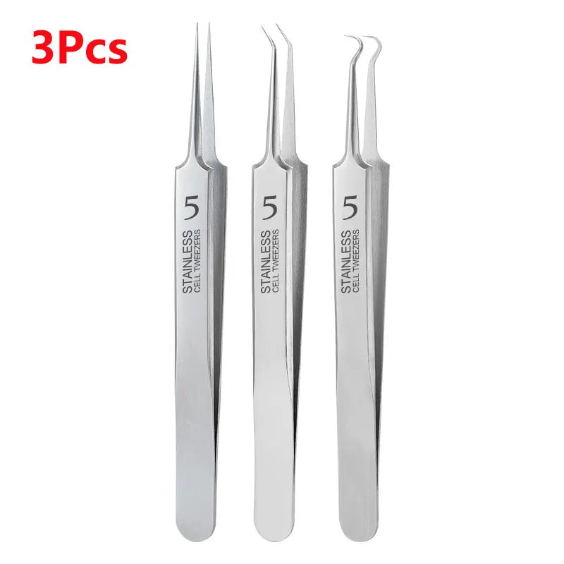 1/2/3pcs Acne Removal Needle and Clip Stainless Steel Tool Blackhead Removal Blemishes Facial Skin Care Beauty Facial Pore Clean