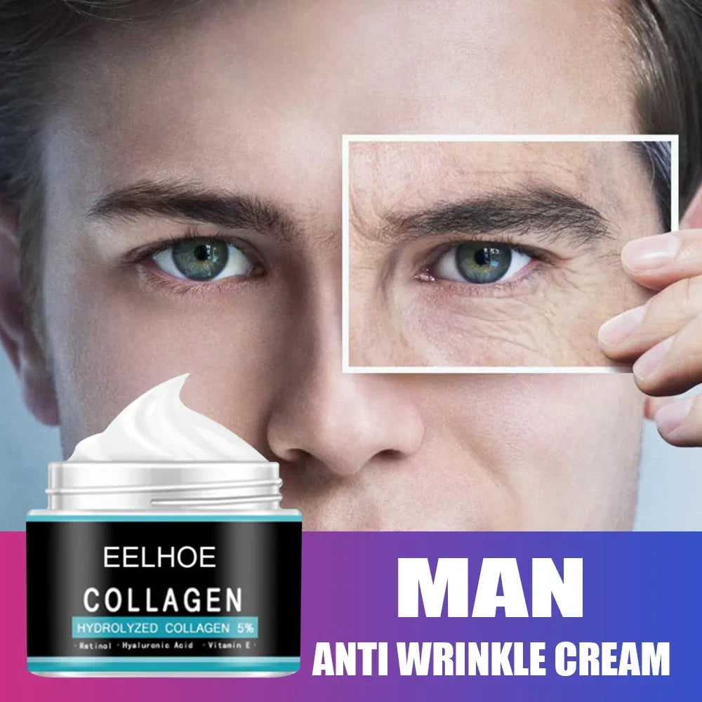Anti-Aging Face Cream für Männer 50ml - Collagen & Hyaluronsäure | Falten-Reducer Day & Night Creme