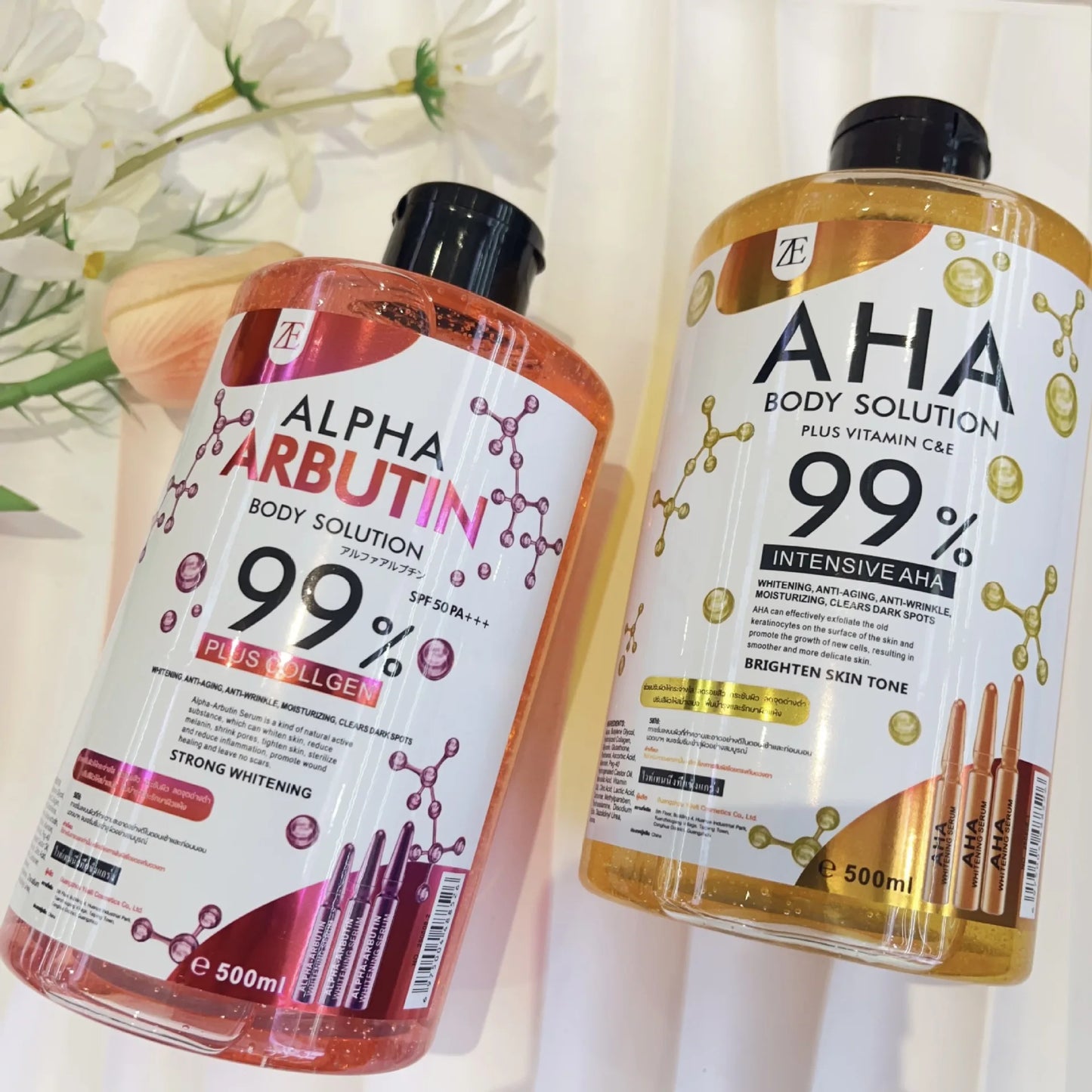 500ml AHA Body and Face Serum Water Moisturizing and Smoothing Facial Skin Arbutin Body Essence Water