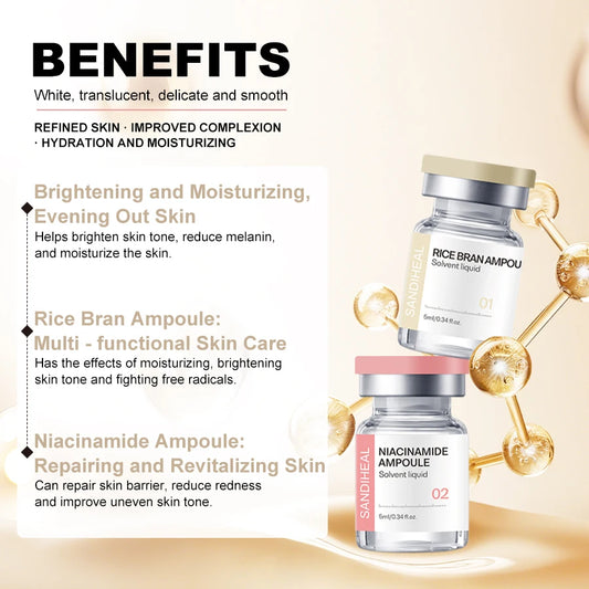 10Vails Sanendi PEPTIDE Serum Deep Hydration Soothing for Sensitive Skin Reduces melanin skin Facial Moisturizing Essence